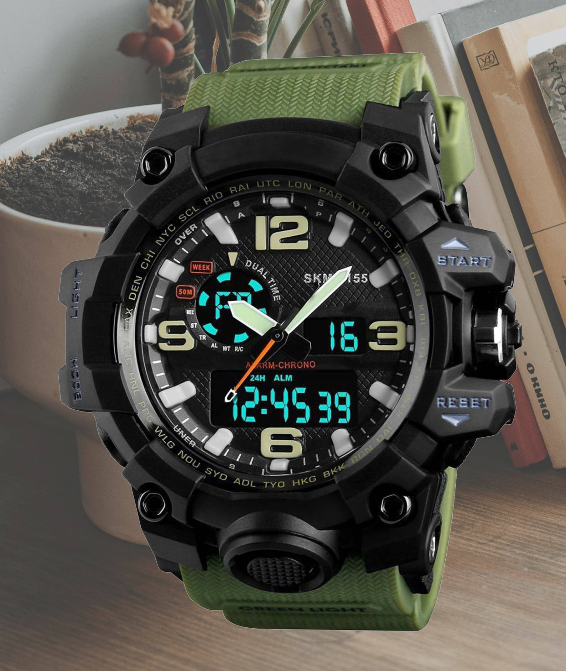     			Harbor Green Silicon Analog-Digital Men's Watch