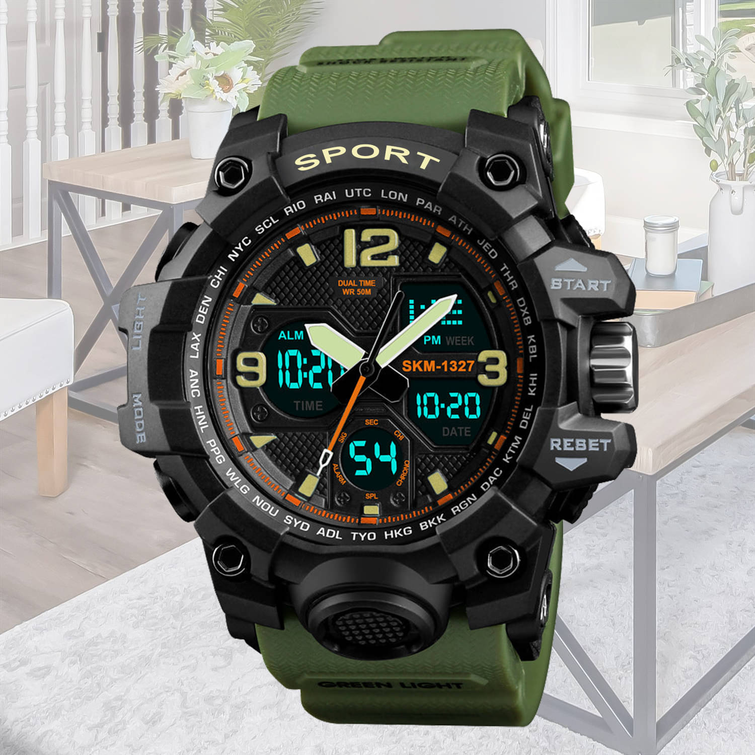     			Harbor Green Silicon Analog-Digital Men's Watch