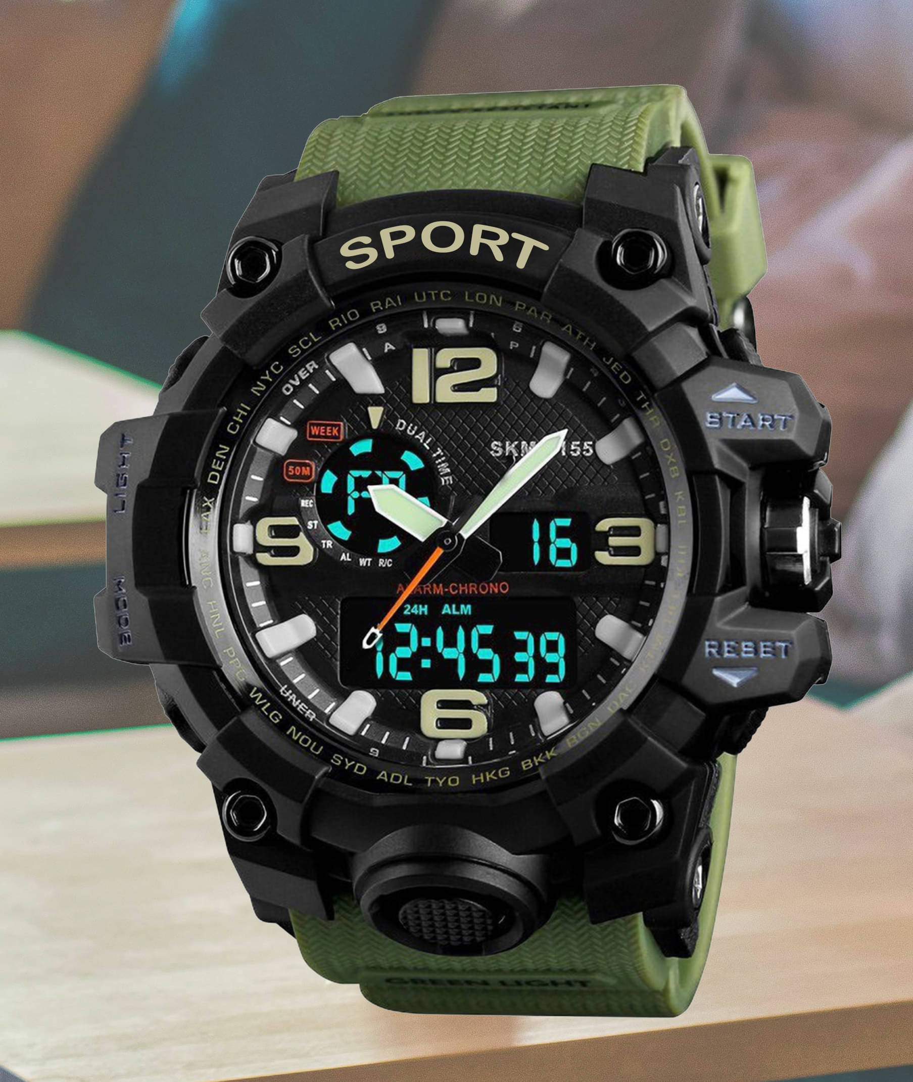     			Harbor Green Silicon Analog-Digital Men's Watch
