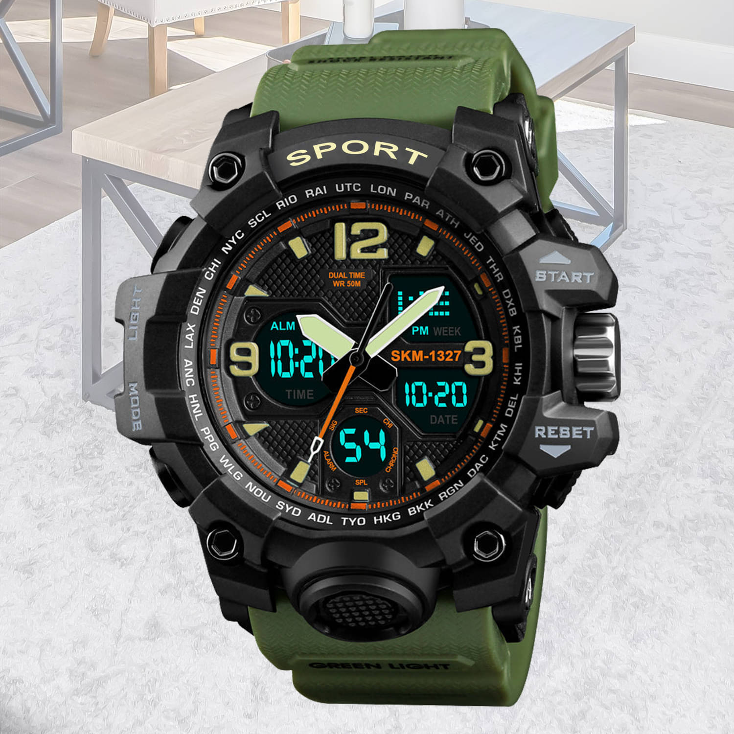     			Harbor Green Silicon Analog-Digital Men's Watch