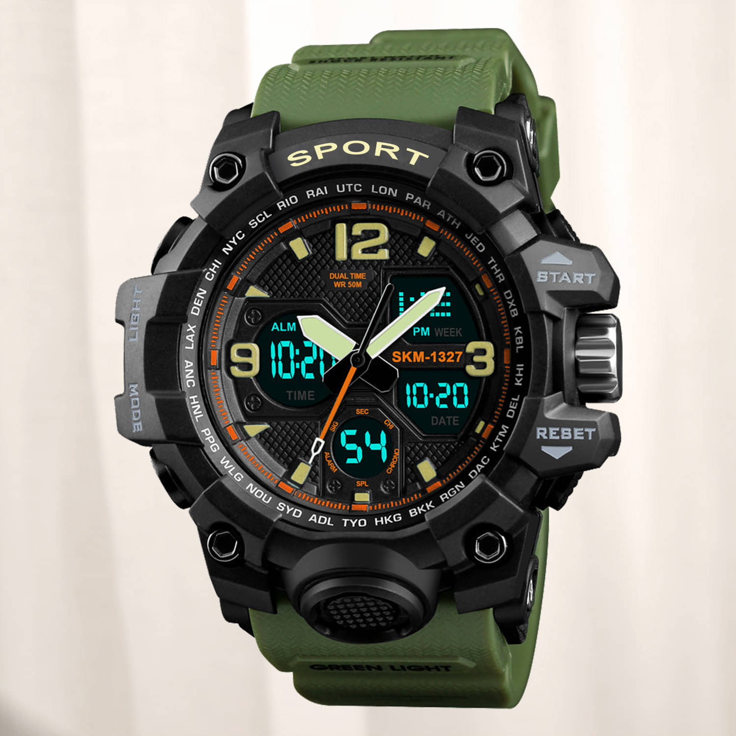     			Harbor Green Silicon Analog-Digital Men's Watch