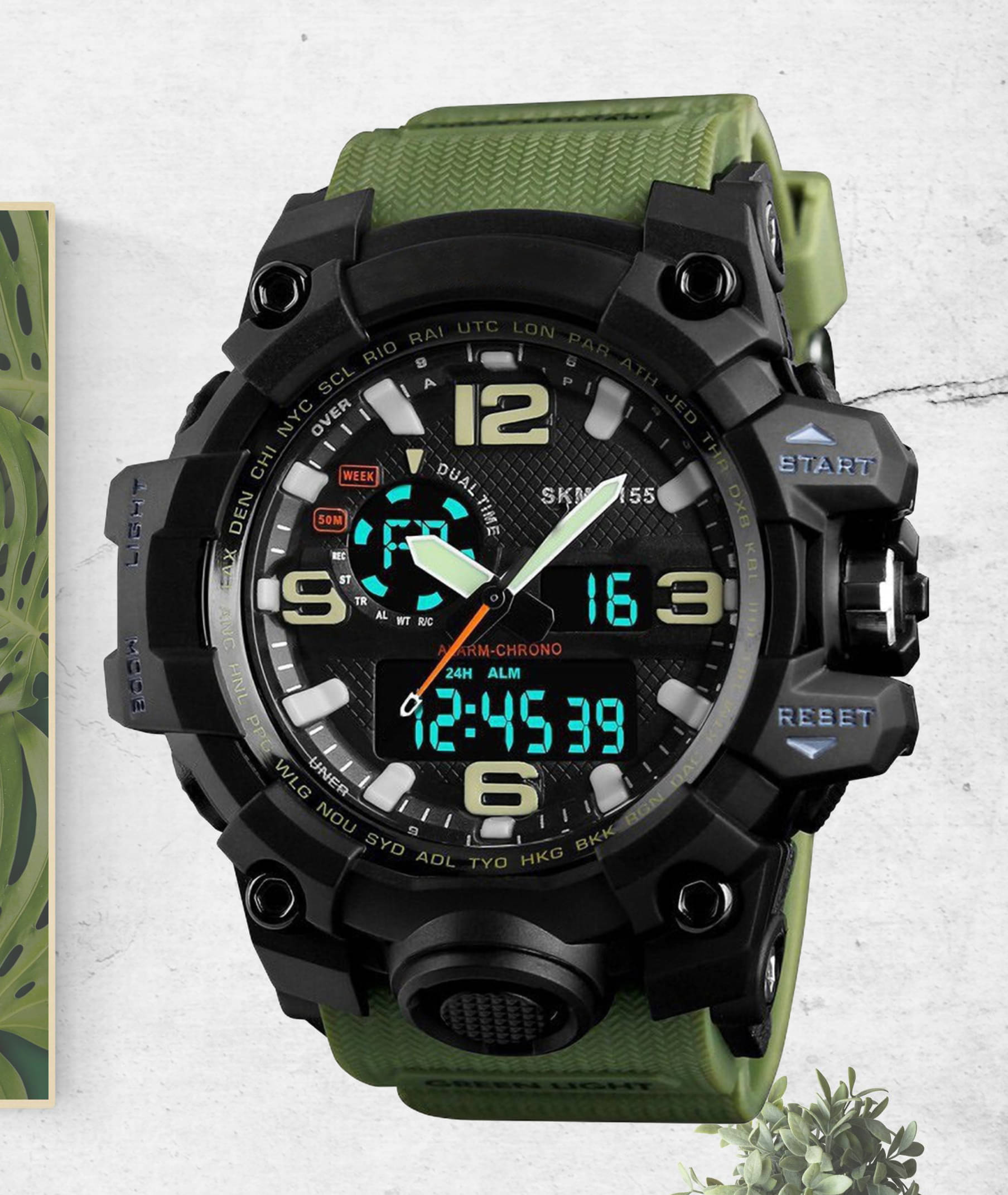     			Harbor Green Silicon Analog-Digital Men's Watch