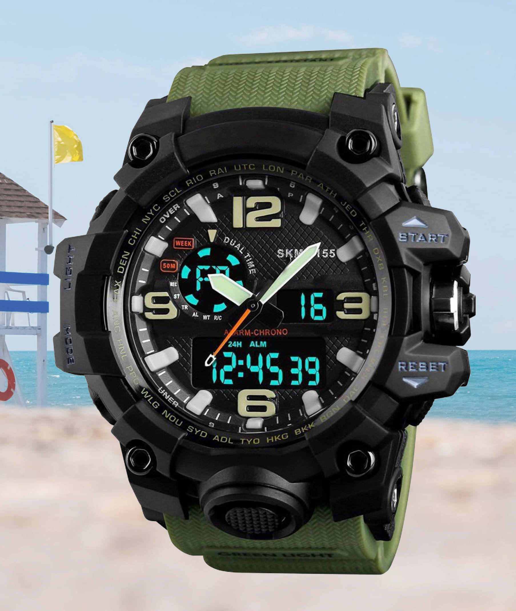     			Harbor Green Silicon Analog-Digital Men's Watch