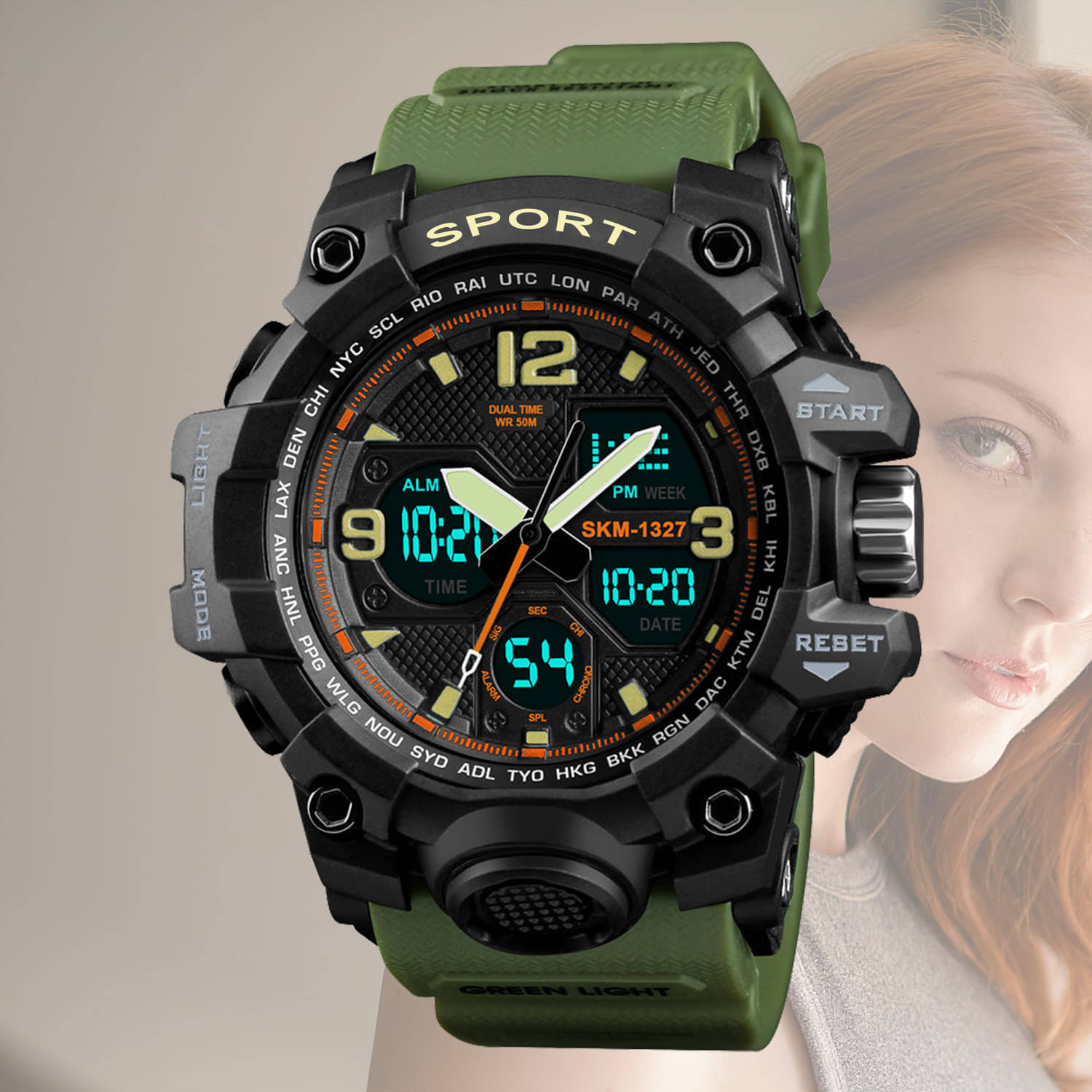 Harbor Green Silicon Analog-Digital Men's Watch Harbor Green Silicon Analog-Digital Men's Watch