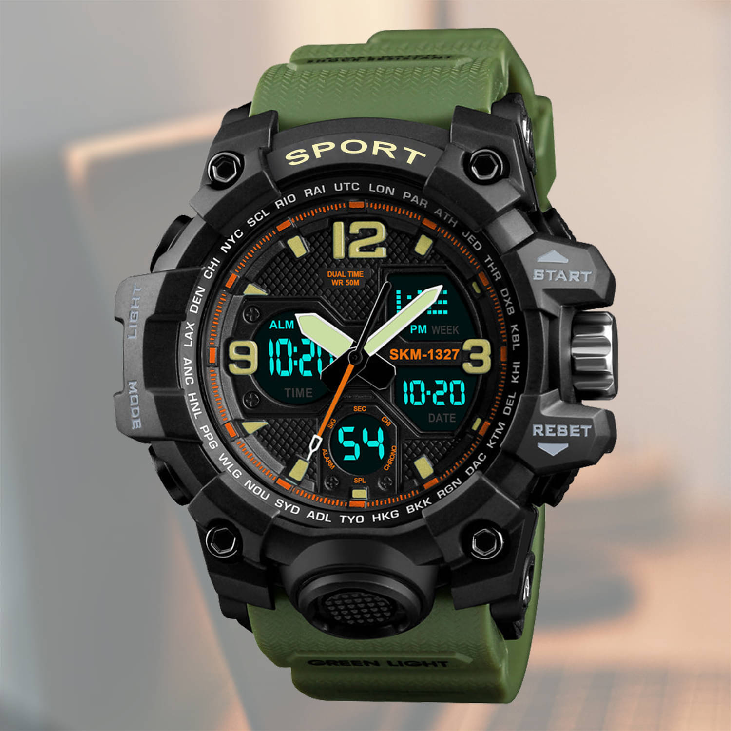     			Harbor Green Silicon Analog-Digital Men's Watch