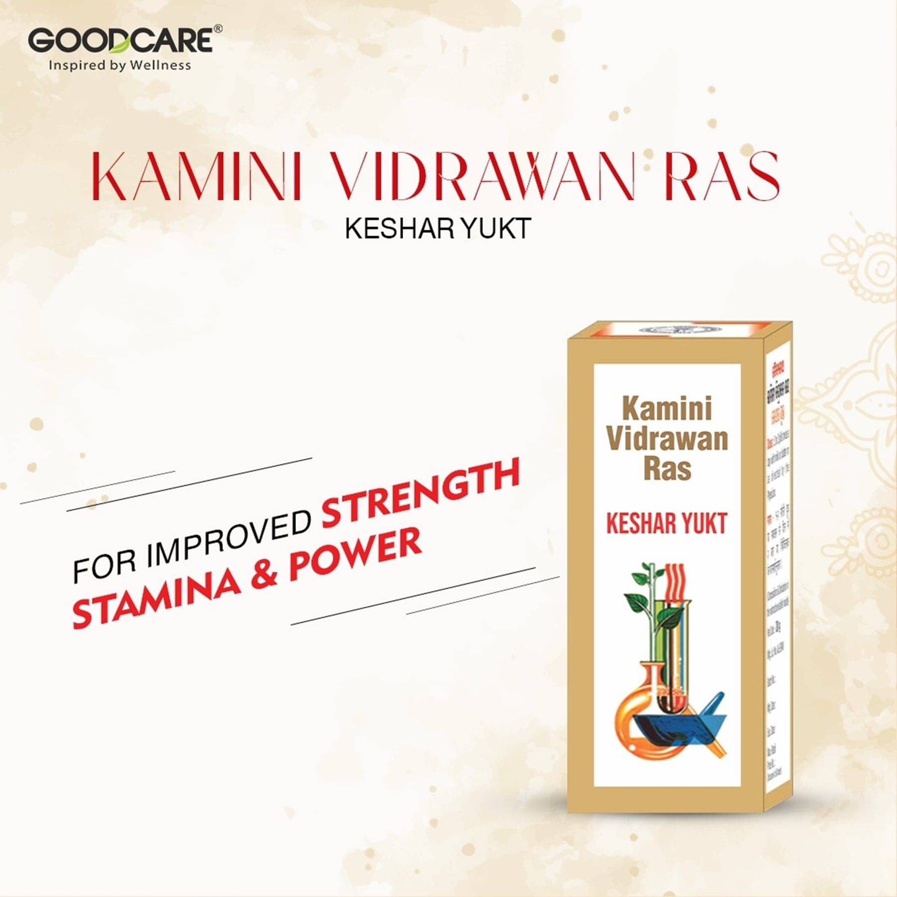 Goodcare Kamini Vidrawan Ras Keshar Yukta Ayurveda Tablet-10Gms (40 Pills)     			Goodcare Kamini Vidrawan Ras Keshar Yukta Ayurveda Tablet-10Gms (40 Pills)