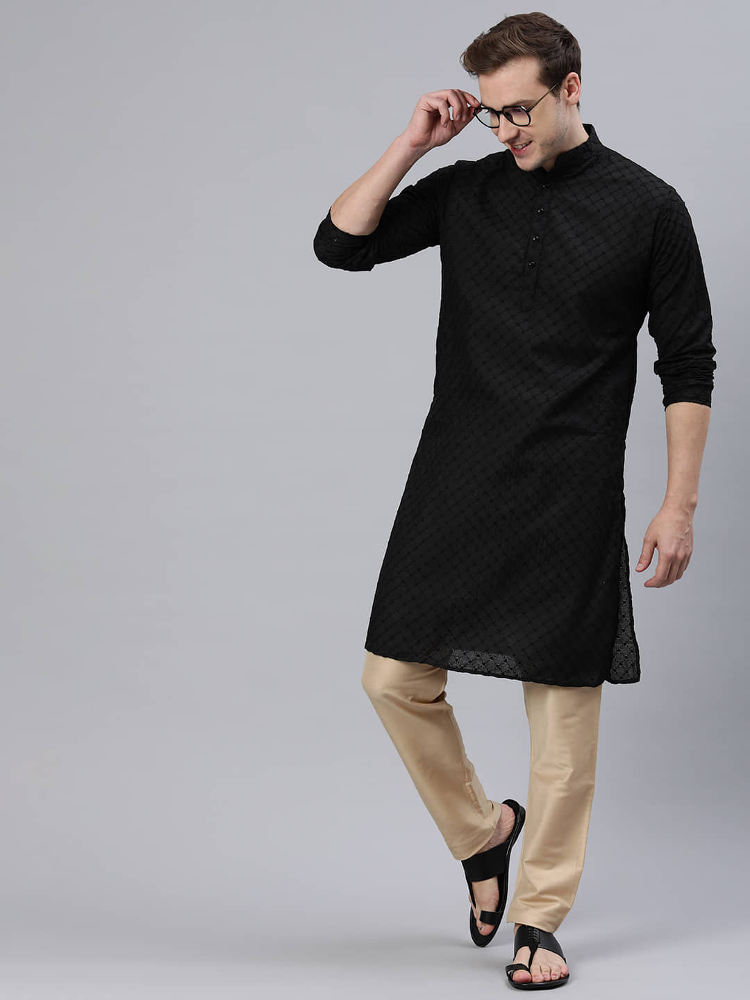 MAJESTIC MAN Black Polyester Men's Regular Kurta ( Pack of 1 ) - Kurtas & Kurta Sets | Buy online on ZillyBuy