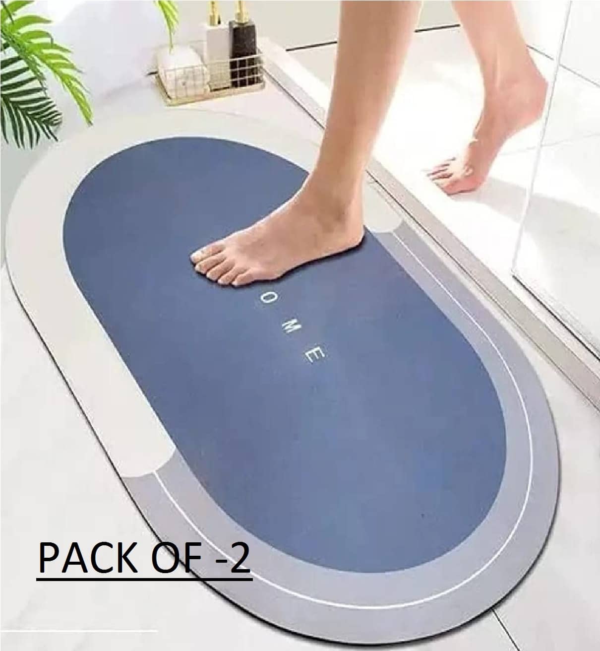 MORAZO - Anti-skid Rubber Door Mat ( 60 X 40 cm ) Set of 2 - Assorted