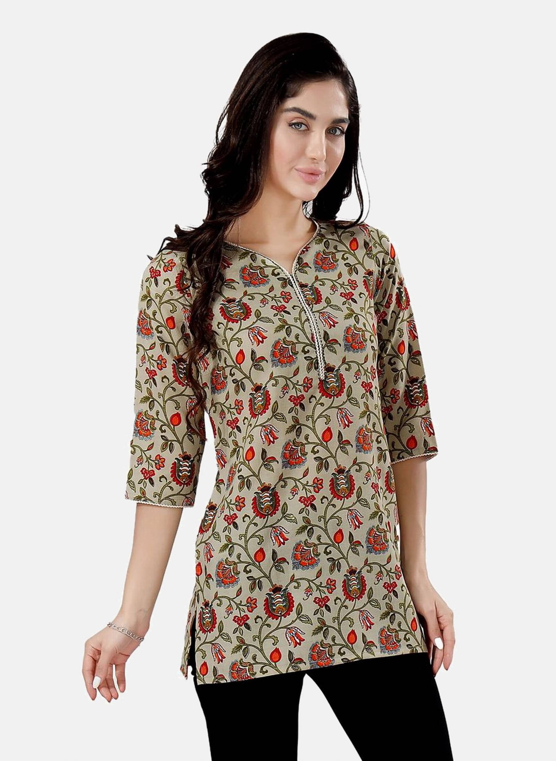 Cotton Short Kurti For Women (Pack of 1) Cotton Short Kurti For Women (Pack of 1)