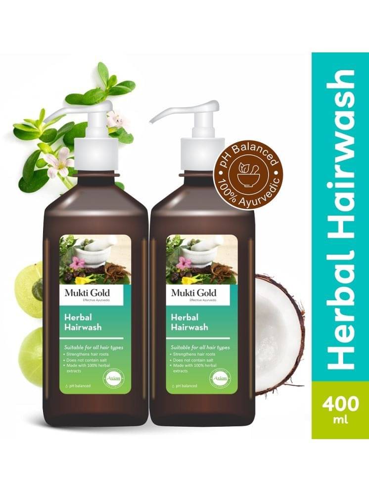 Muktigold Hairwash Pack Of 2 Usefull For All Hair Types 400Ml(Dispenser) Muktigold Hairwash Pack Of 2 Usefull For All Hair Types 400Ml(Dispenser)