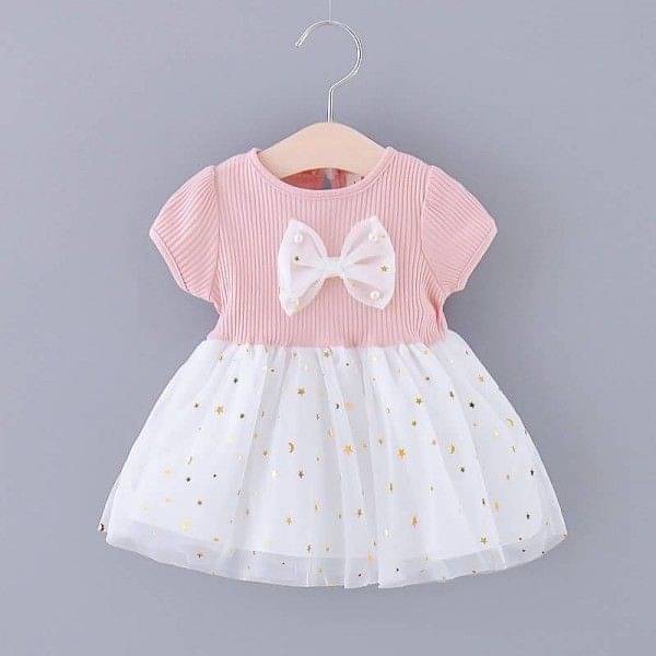     			Mullick the designer Pack of 1 Baby Girls Net Frock ( Pink )