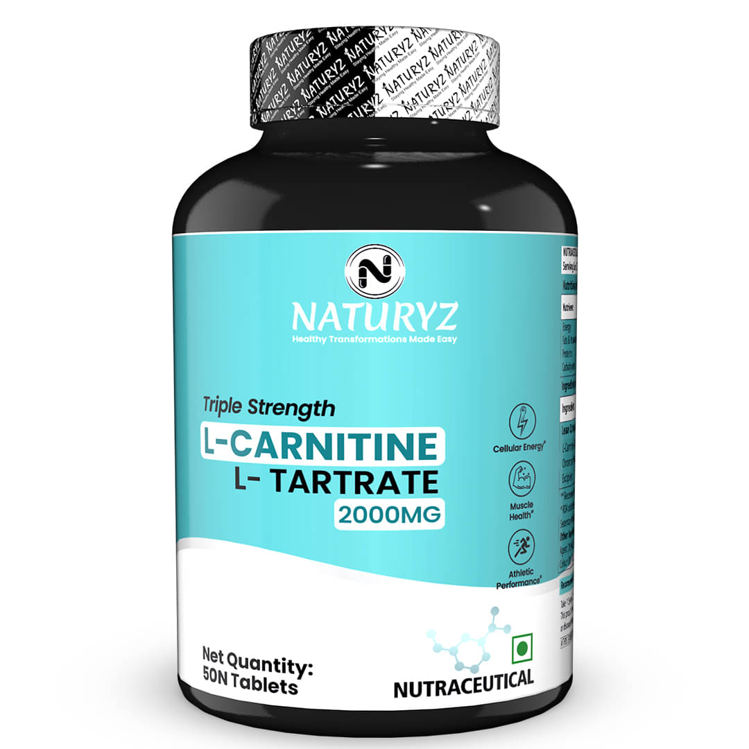 NATURYZ Triple Strength L-Carnitine L-Tartrate 2000MG Fat burner weight loss supplement - 50 Tablets NATURYZ Triple Strength L-Carnitine L-Tartrate 2000MG Fat burner weight loss supplement - 50 Tablets