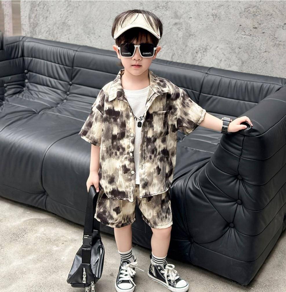     			Ocvito Pack of 1 Boys Cotton Blend Shirt & Shorts ( Multicolor )