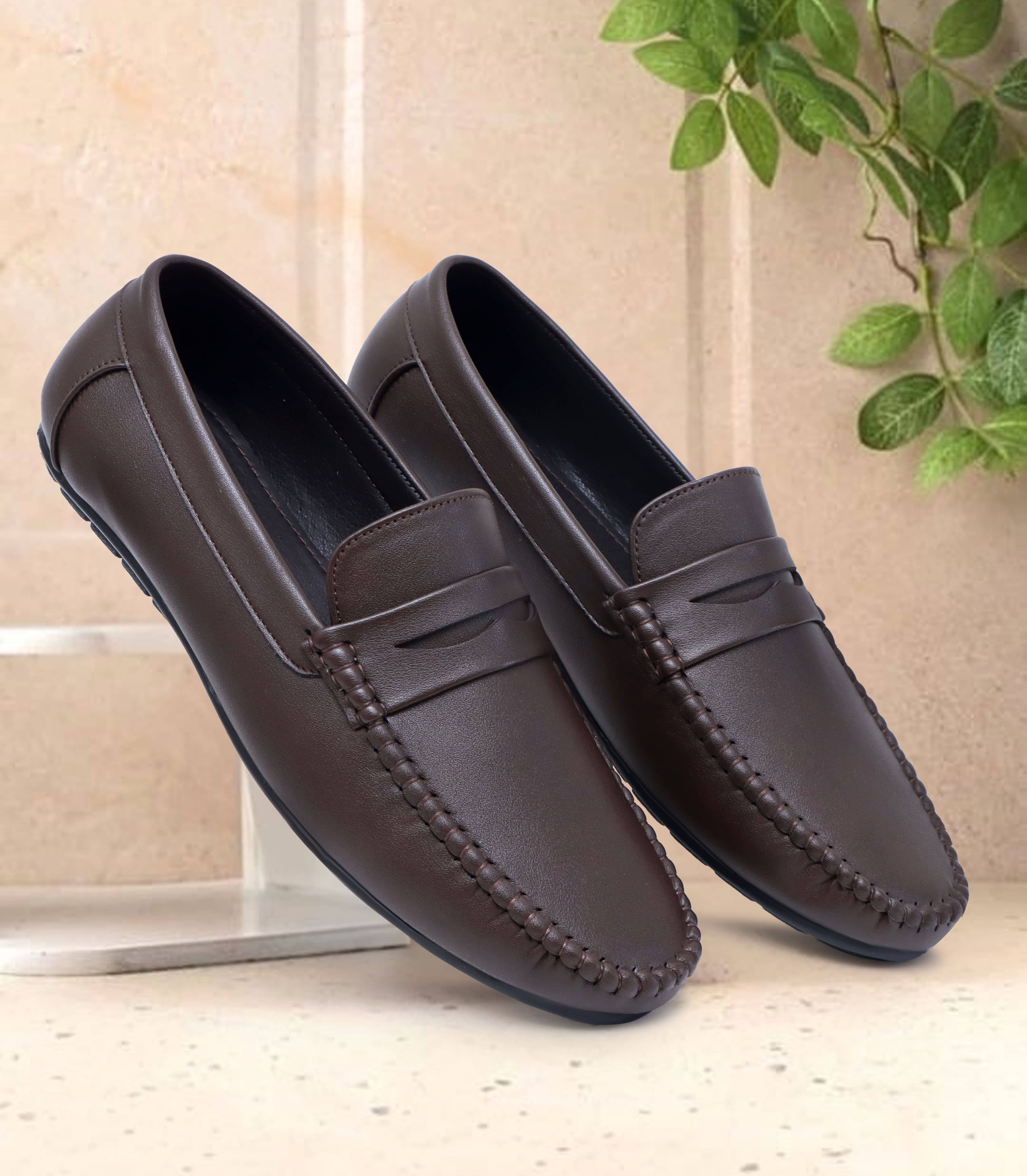 SHUAN Brown Men's Penny - Formal Shoes | Buy online on ZillyBuy