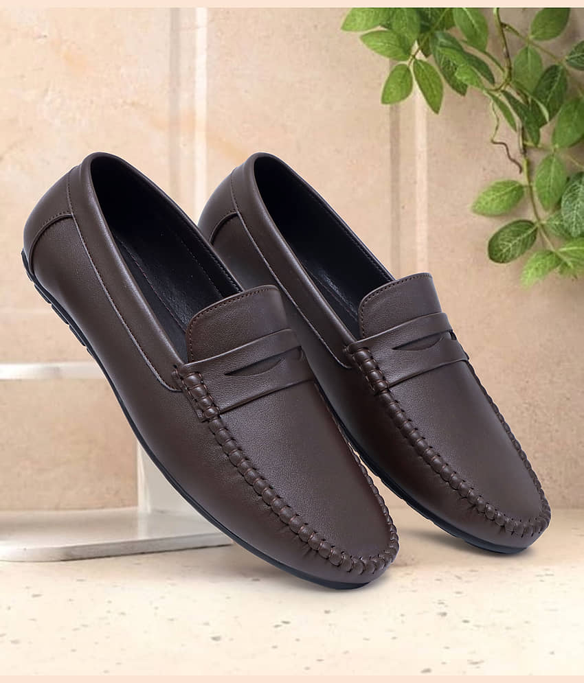 SHUAN Brown Men's Penny - Formal Shoes | Buy online on ZillyBuy