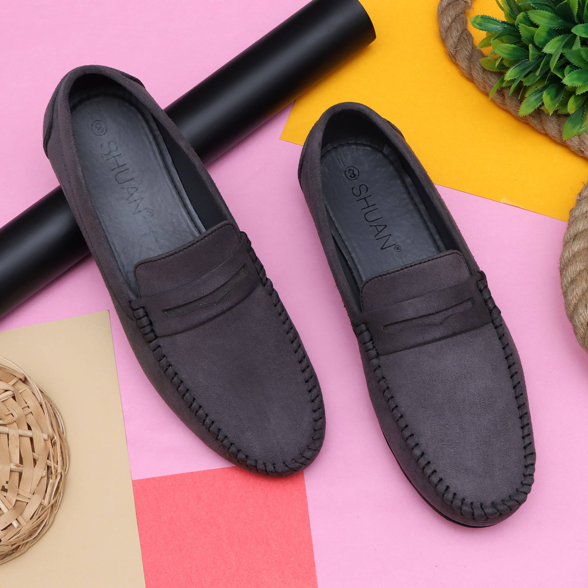     			SHUAN Gray Men's Penny