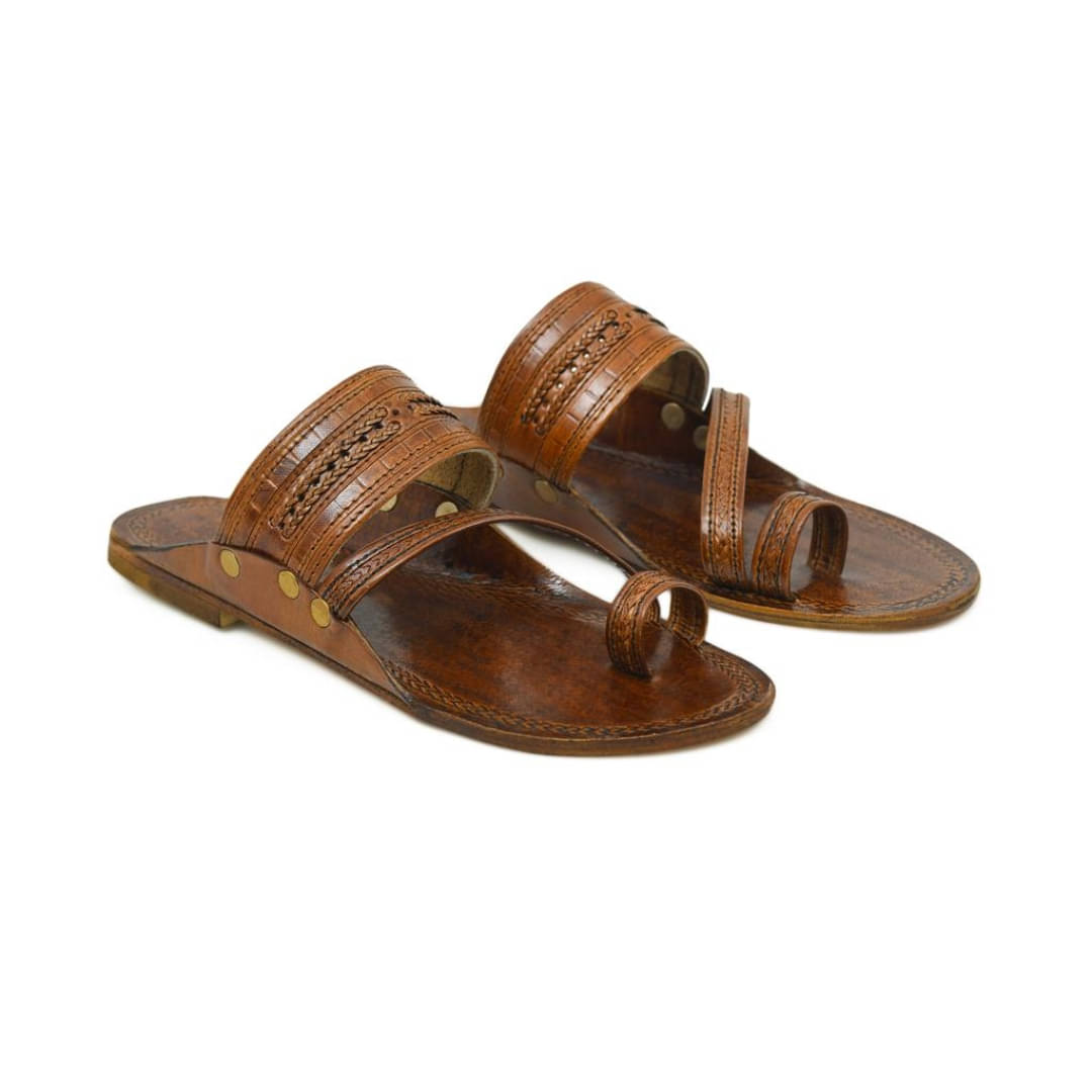     			STEPSOFT Brown Men's Kolhapuris