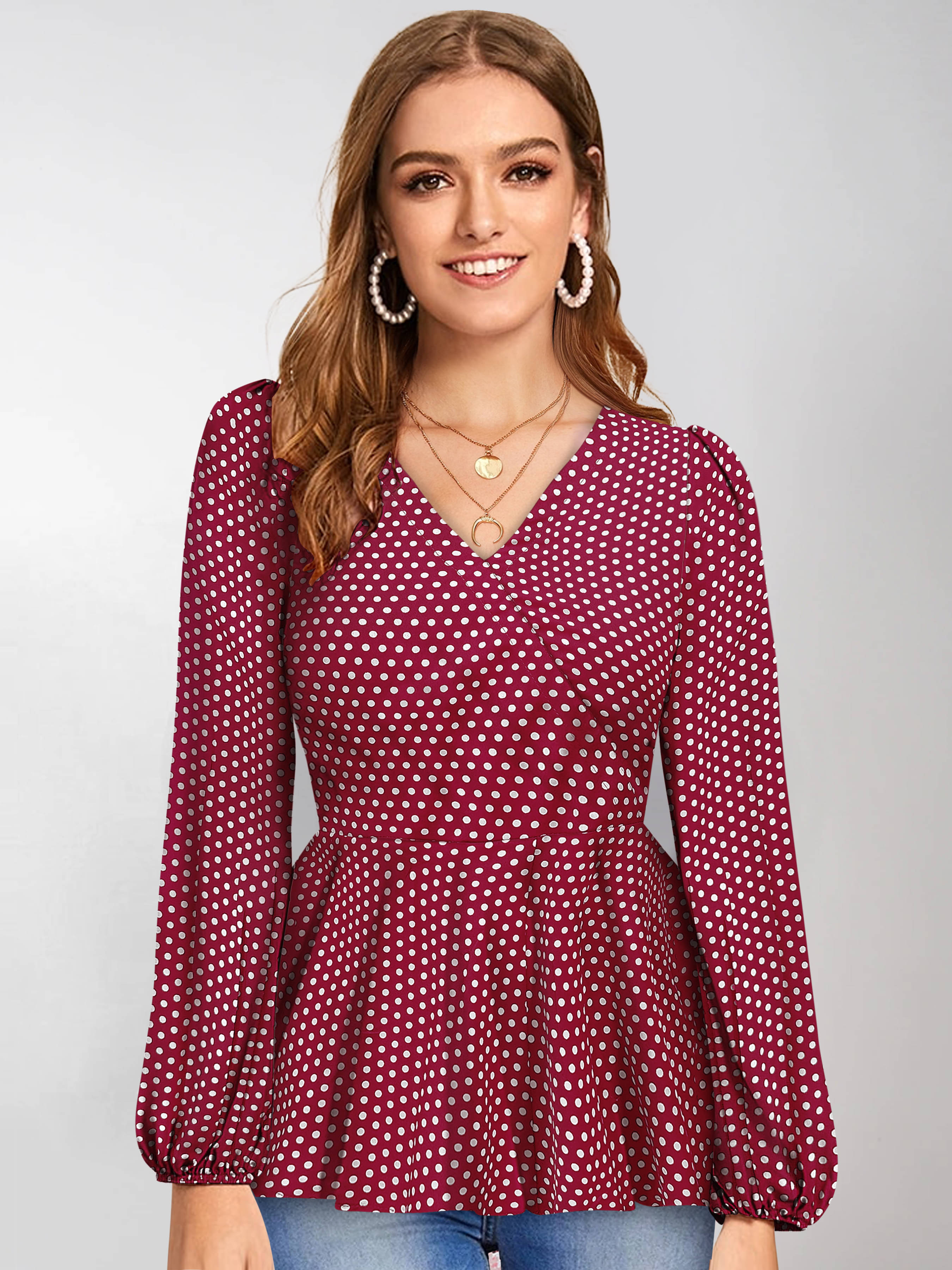     			TOOCHKI Women's Polyester A-Line Top ( Maroon )