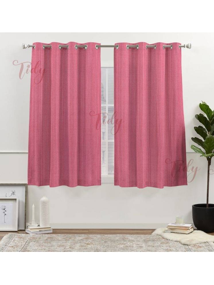 Tidy Vertical Striped Room Darkening Eyelet Curtain 5 ft ( Pack of 2 ) - Pink Tidy Vertical Striped Room Darkening Eyelet Curtain 5 ft ( Pack of 2 ) - Pink