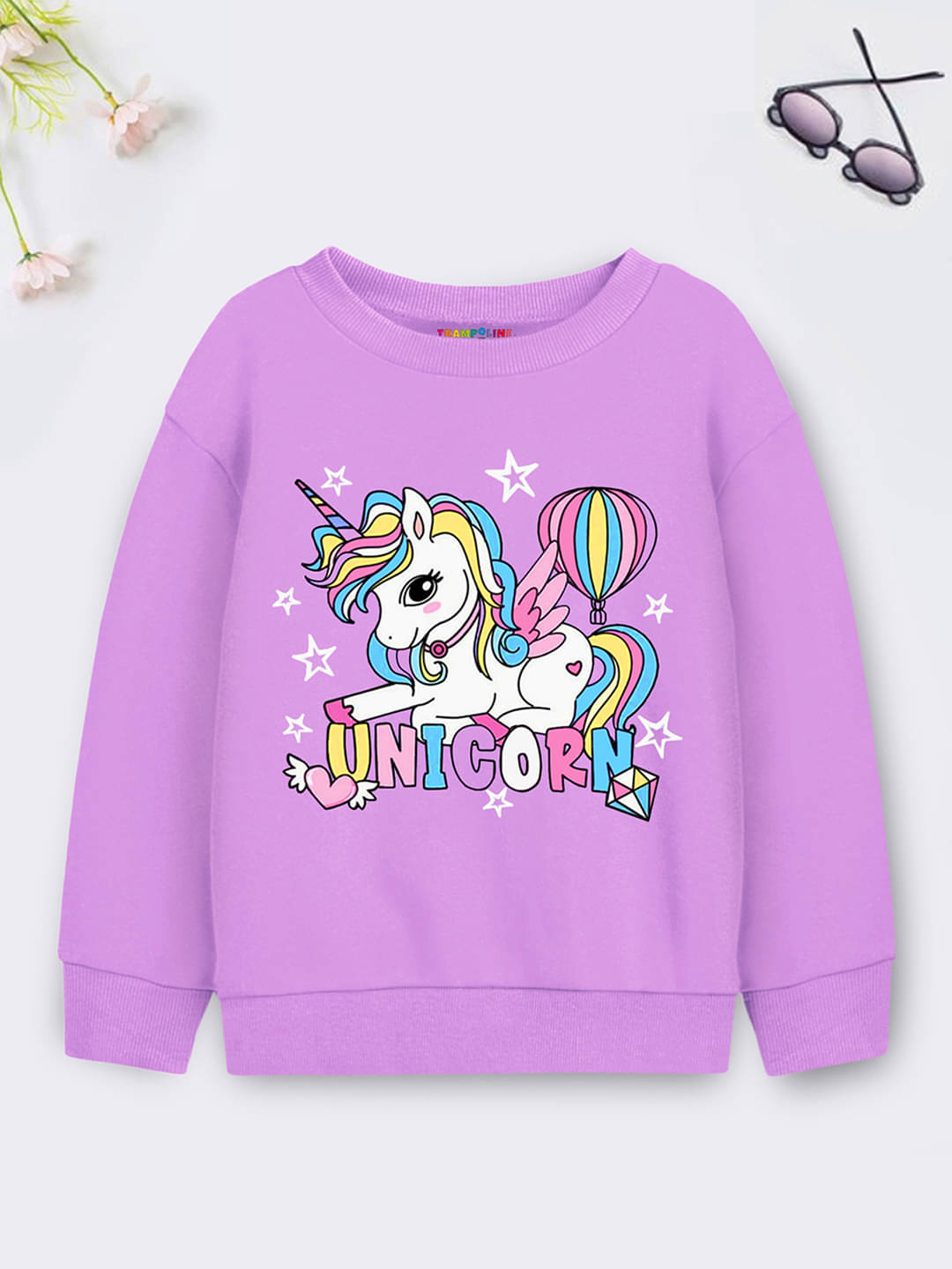     			Trampoline Single Girls Cotton Blend Sweatshirt ( Purple )