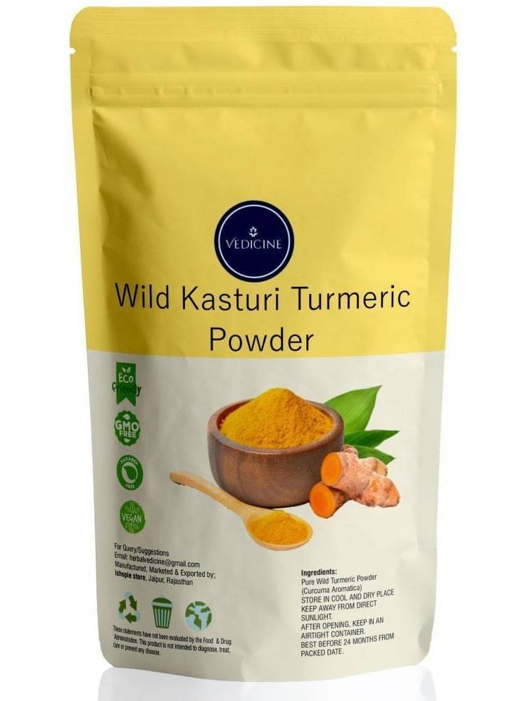     			Vedicine Oragnic Wild Amba Haldi Kasturi Turmeric Manjal Powder For Skin Whitening (150 g)
