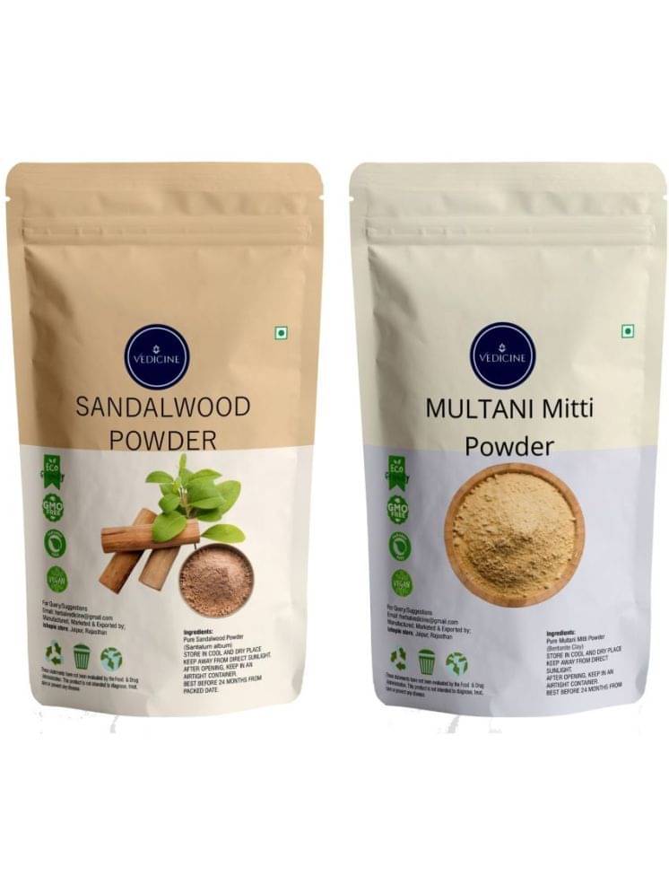     			Vedicine Multani Mitti (Fuller's Earth) Sandalwood Powder (Chandan) for Face and Skin (150 g)