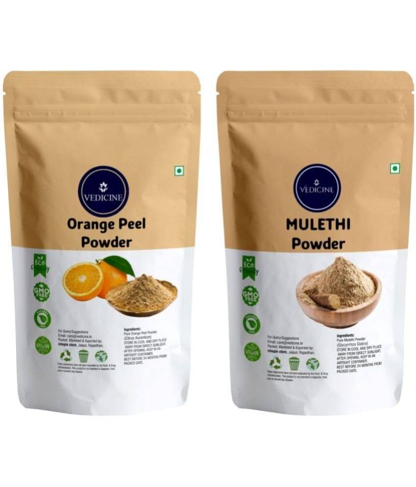     			Vedicine 100% Organic & Natural Orange Peel Powder and Mulethi Powder (200 g)