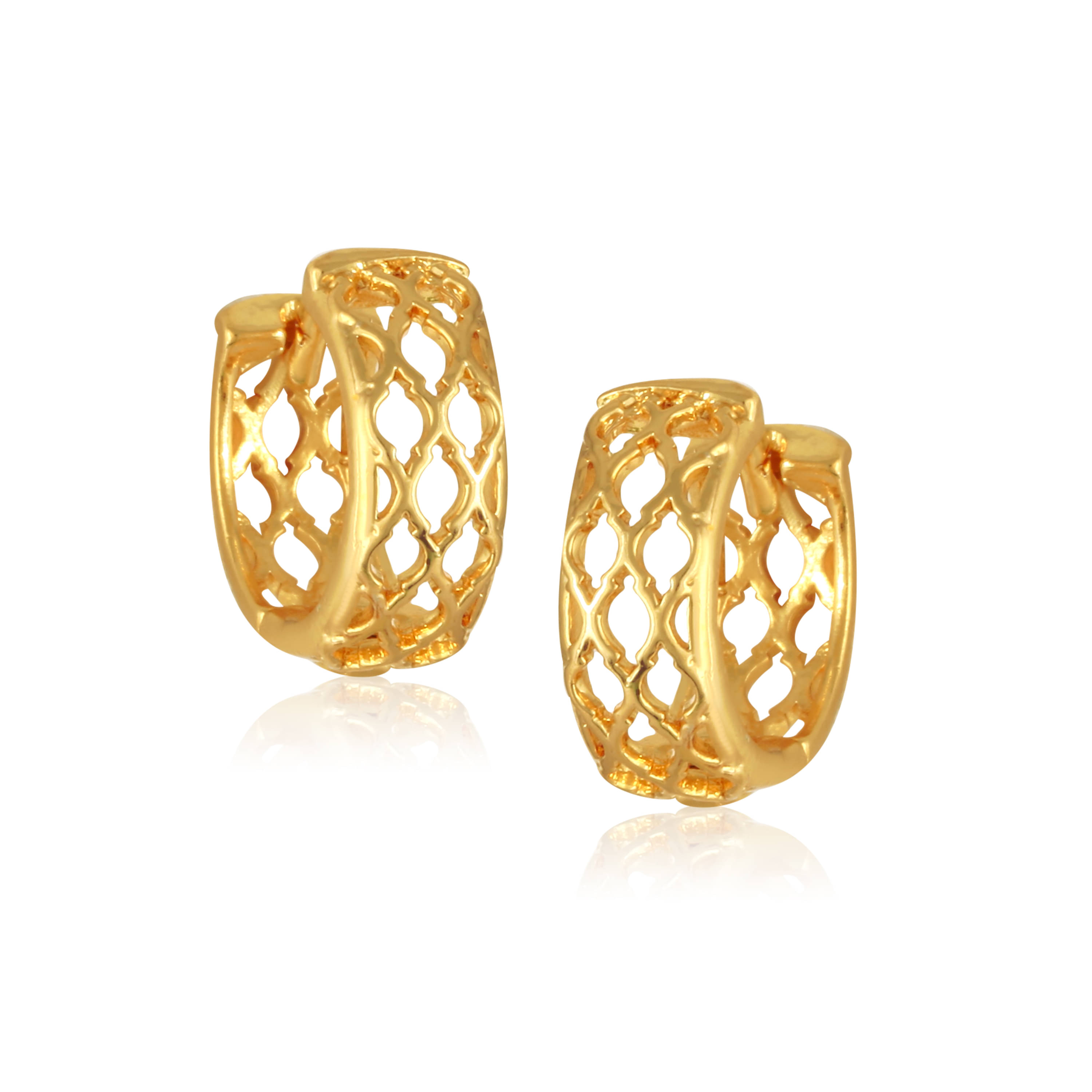     			Vighnaharta Golden Stud Earrings ( Pack of 1 )