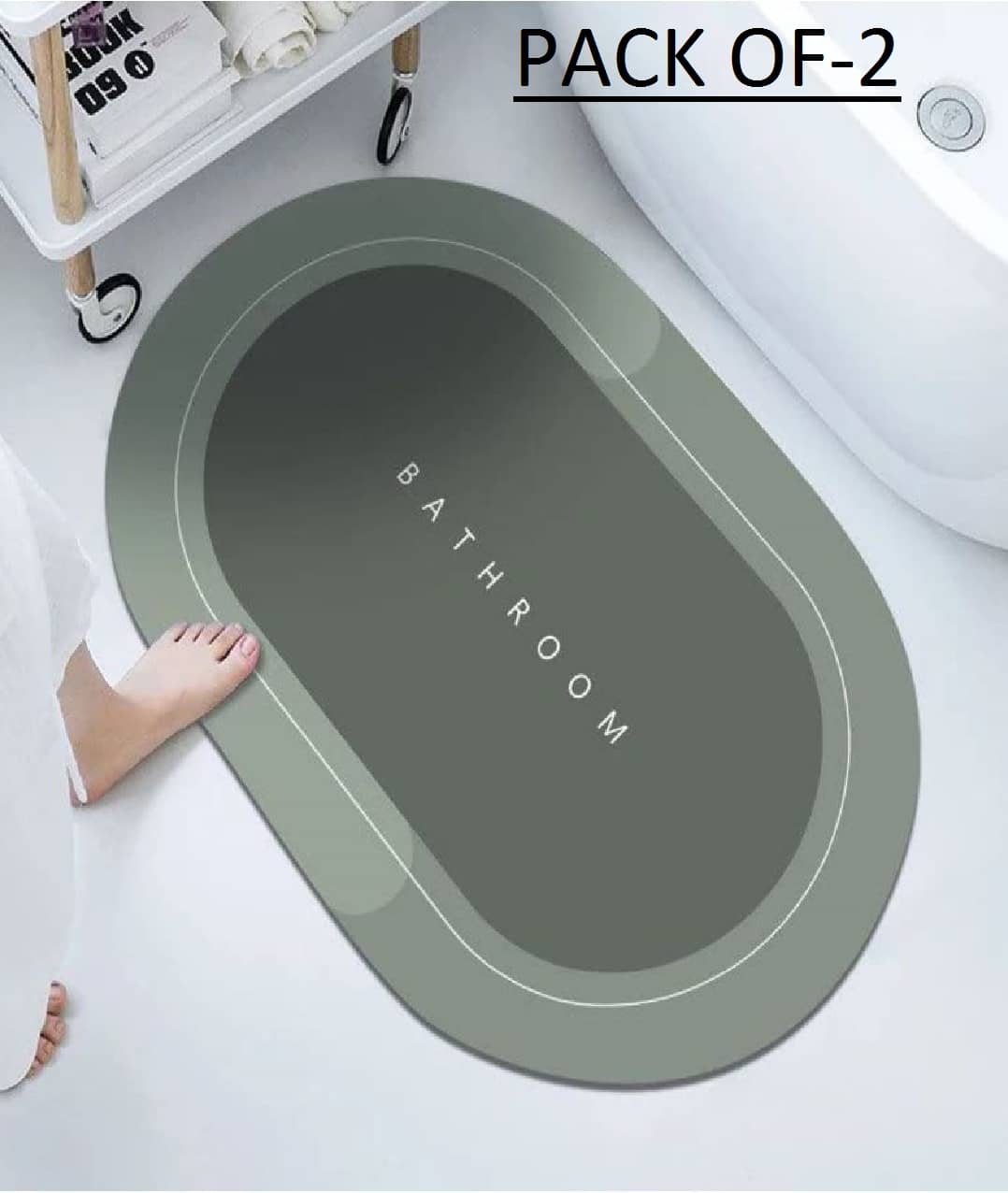 croon - Anti-skid Rubber Door Mat ( 60 X 40 cm ) Set of 2 - Assorted