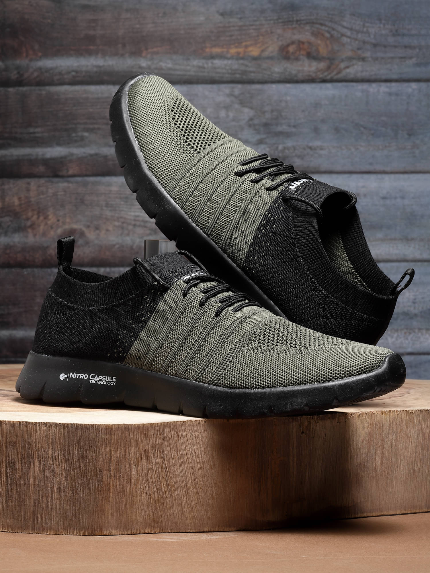     			ASIAN STORM-02 Olive Men's Sports Running Shoes