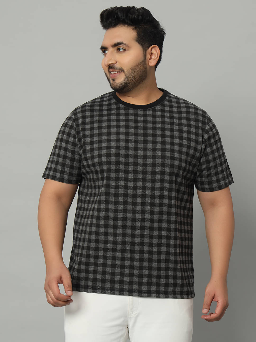 AUSTIVO Pack of 1 Cotton Blend Regular Fit Men's T-Shirt ( Charcoal Grey ) AUSTIVO Pack of 1 Cotton Blend Regular Fit Men's T-Shirt ( Charcoal Grey )
