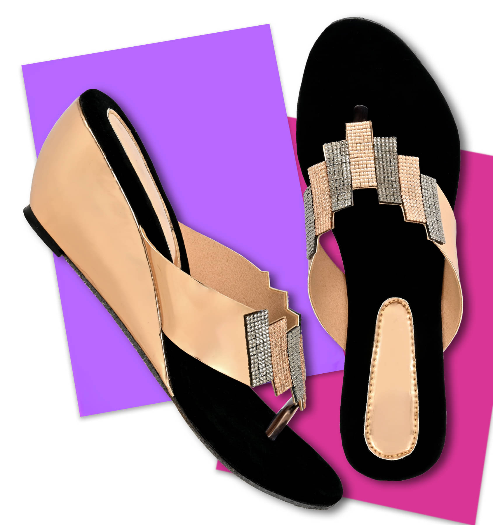     			Altek Gold Women's Slip On Heels