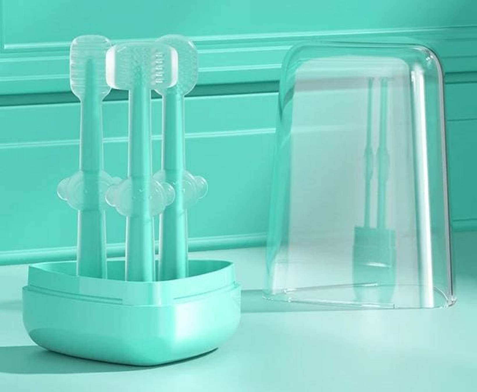 BBYARAJ Green Silicone Baby Toothbrush ( 3 pcs ) BBYARAJ Green Silicone Baby Toothbrush ( 3 pcs )