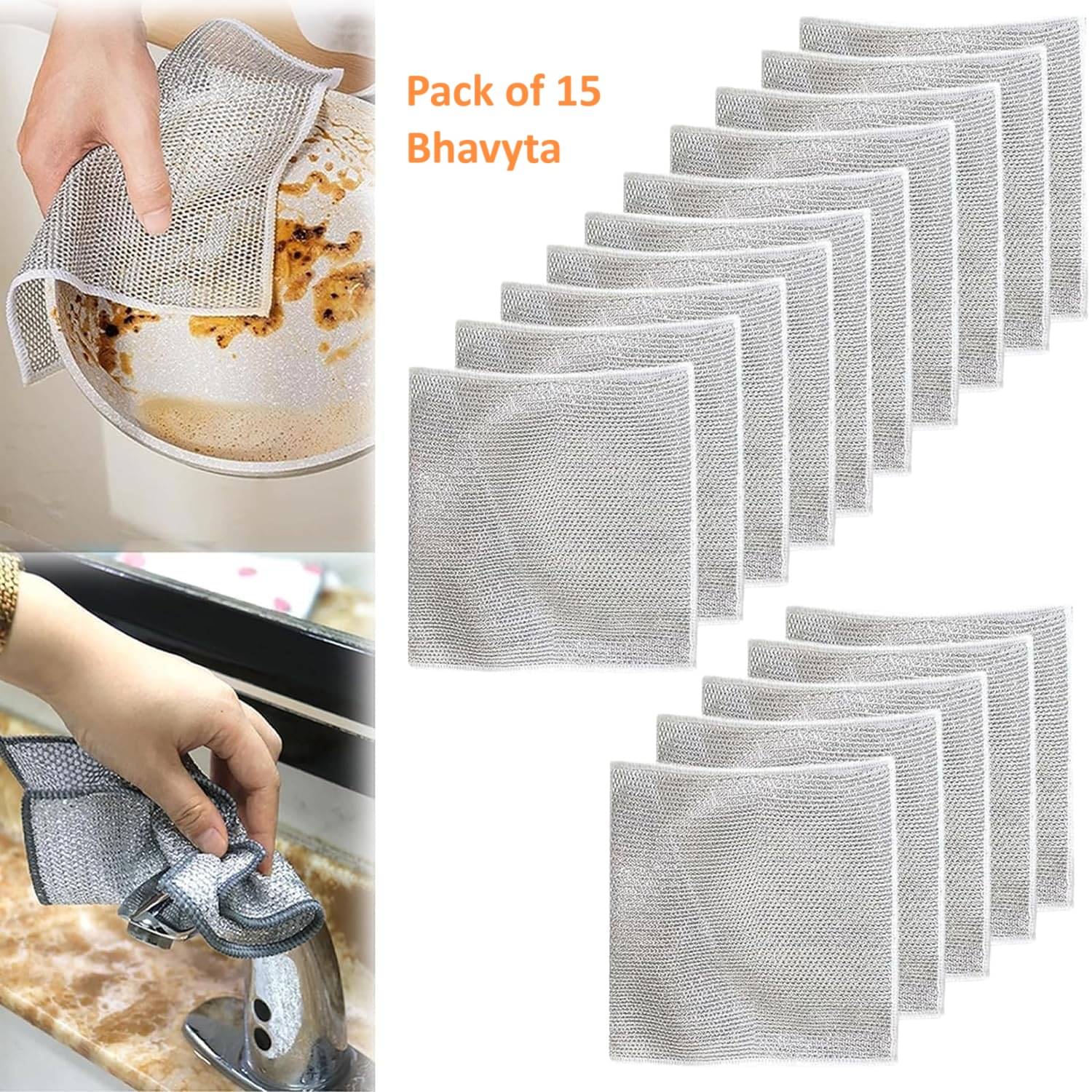 Bhavyta Multicolor Stainless Steel Non-Scratch Wire Dishcloth for Washing Scrubber ( Set of 11 ) Bhavyta Multicolor Stainless Steel Non-Scratch Wire Dishcloth for Washing Scrubber ( Set of 11 )