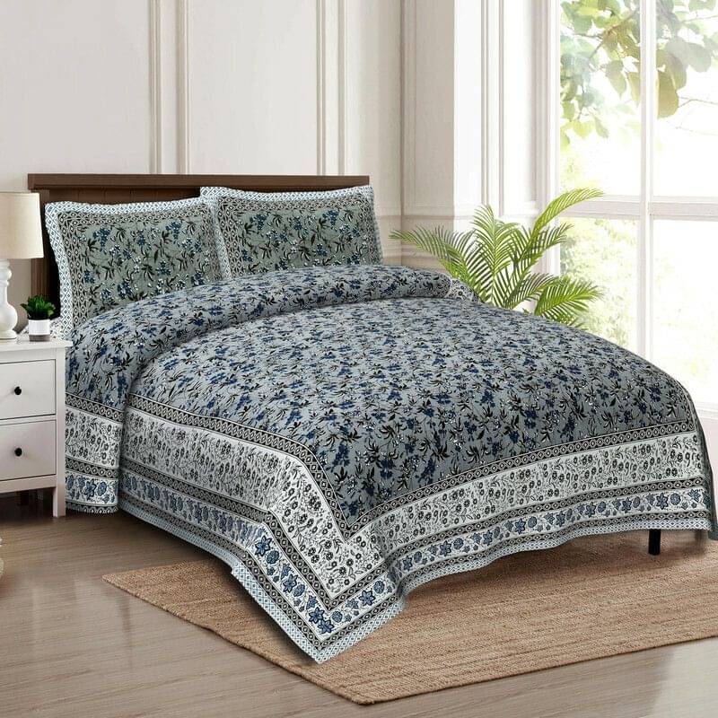     			CLOTHOLOGY Cotton 1 Double King Bedsheet with 2 Pillow Covers ( Multicolor )
