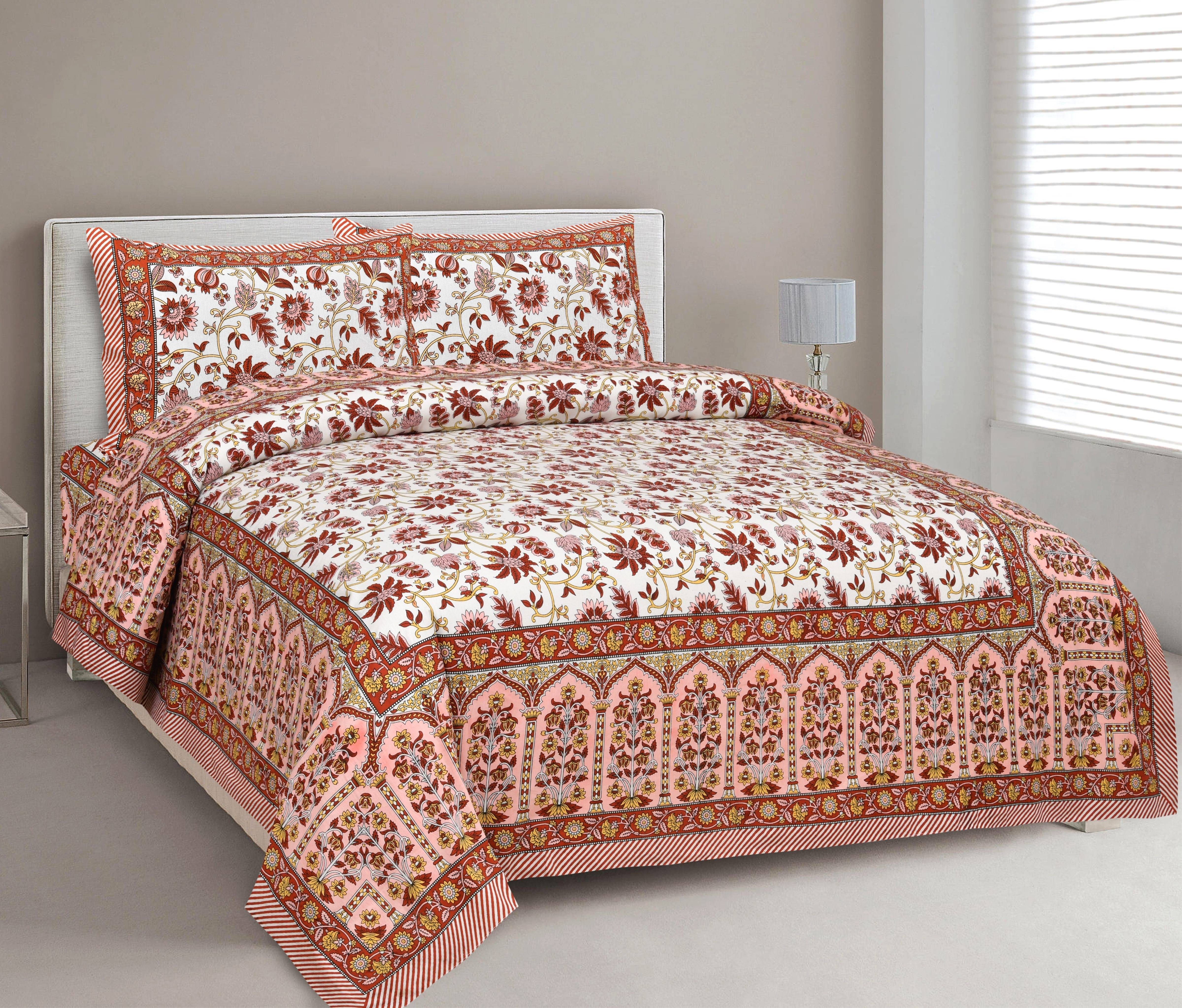 CLOTHOLOGY Cotton 1 Double King Bedsheet with 2 Pillow Covers ( Red )     			CLOTHOLOGY Cotton 1 Double King Bedsheet with 2 Pillow Covers ( Red )
