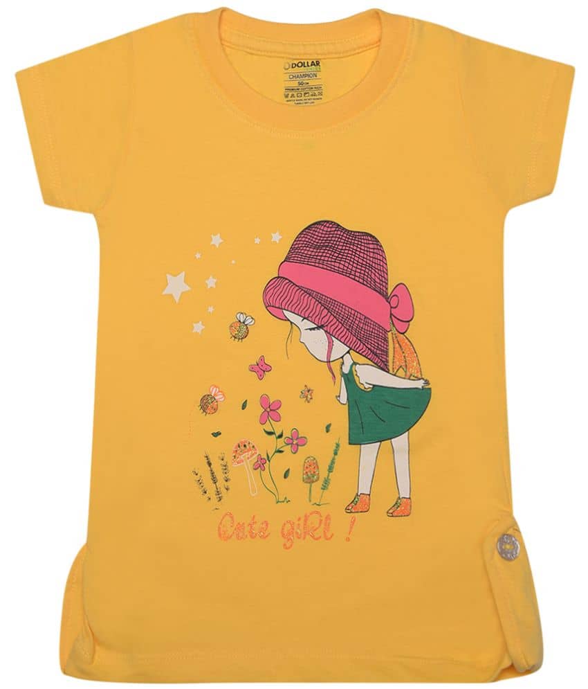 Dollar Champion Kidswear Pack of 1 Girls Cotton T-Shirt ( Multicolor )