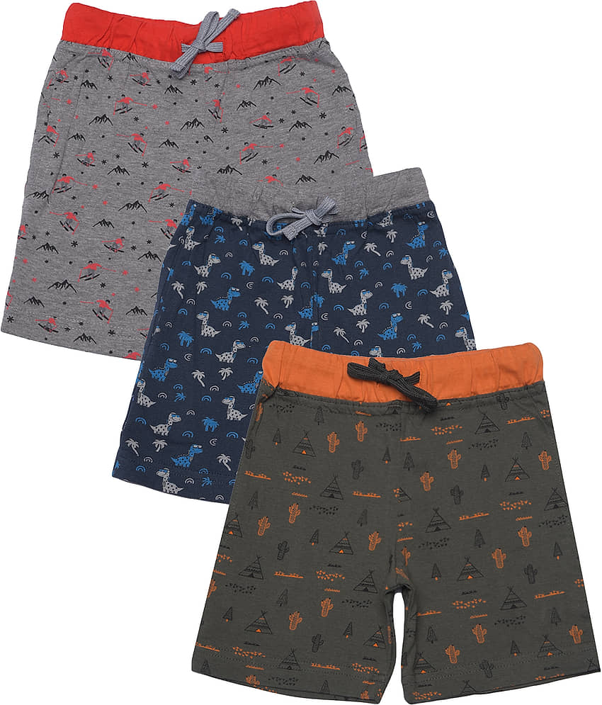 Dollar Champion Kidswear Pack of 3 Cotton Shorts For Boys ( Multicolor ) - Shorts | Buy online on ZillyBuy