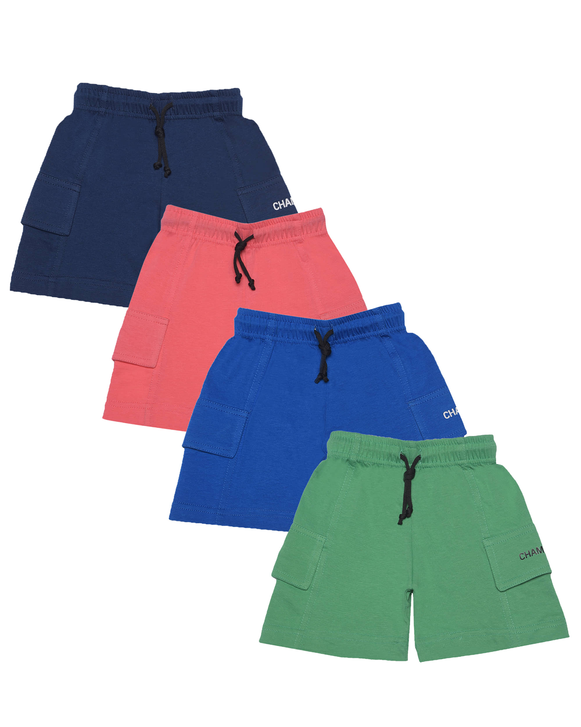Dollar Champion Kidswear Pack of 4 Cotton Shorts For Boys ( Multicolor ) - Shorts | Buy online on ZillyBuy
