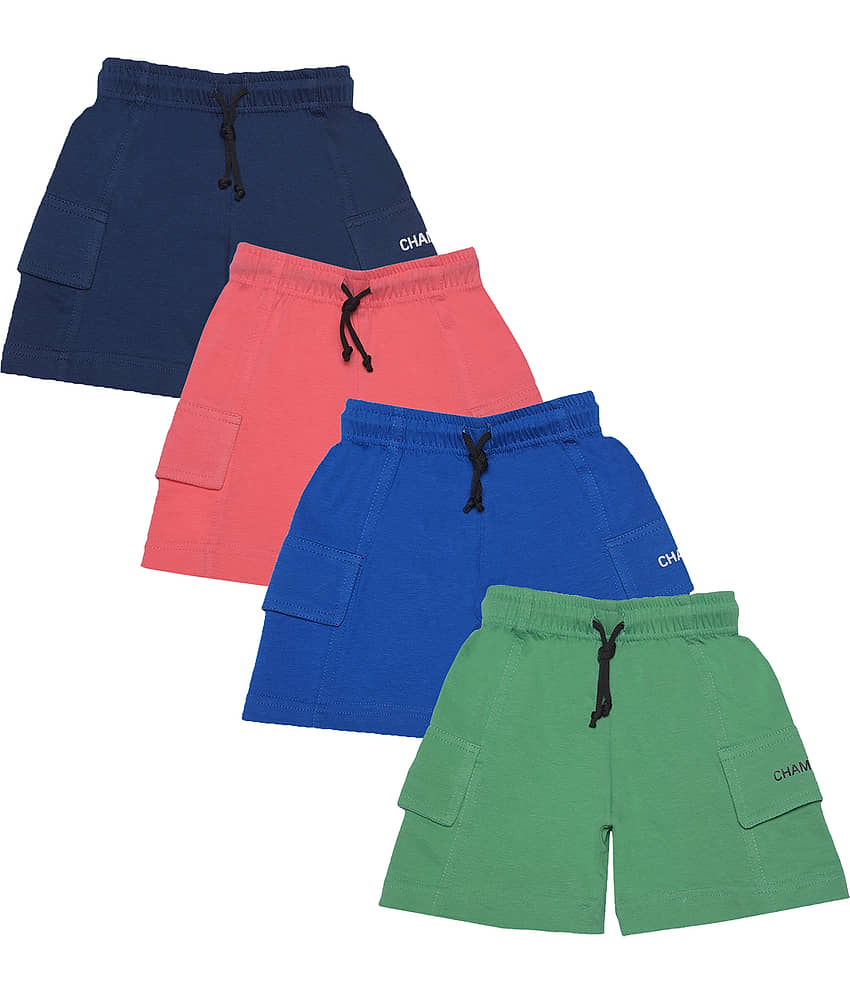Dollar Champion Kidswear Pack of 4 Cotton Shorts For Boys ( Multicolor ) - Shorts | Buy online on ZillyBuy