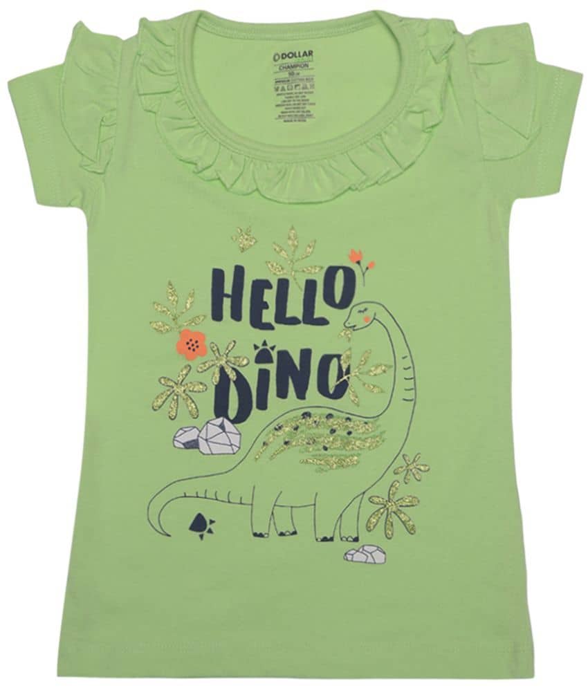 Dollar Champion Kidswear Pack of 1 Girls Cotton T-Shirt ( Multicolor )