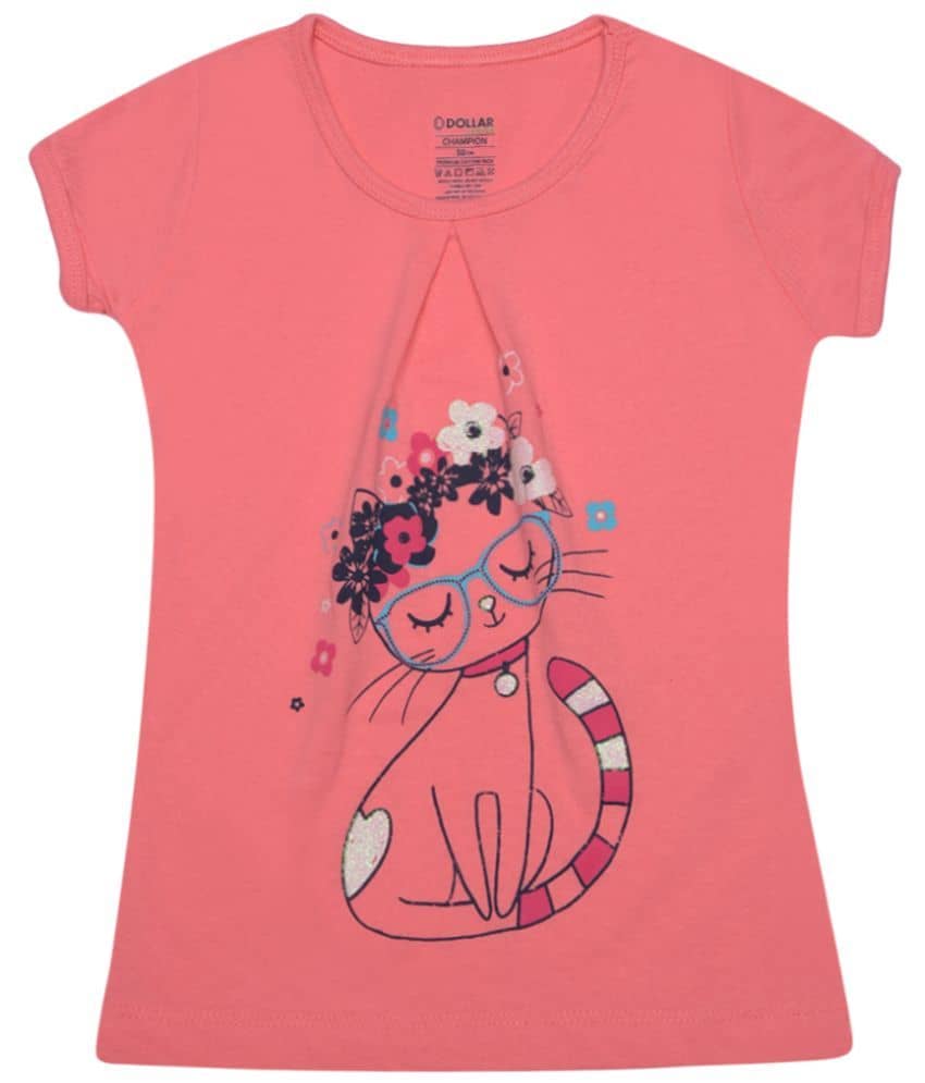 Dollar Champion Kidswear Pack of 1 Girls Cotton T-Shirt ( Multicolor )