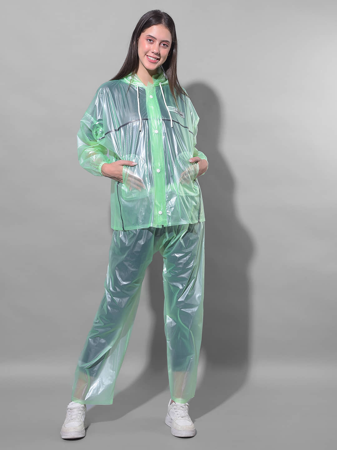 Dollar Polyester Raincoat Set - Green