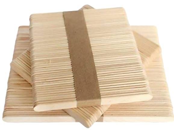     			ECLET 100 White Wooden Craft Stick Premium Natural Wooden Piece Ice Cream Sticks
