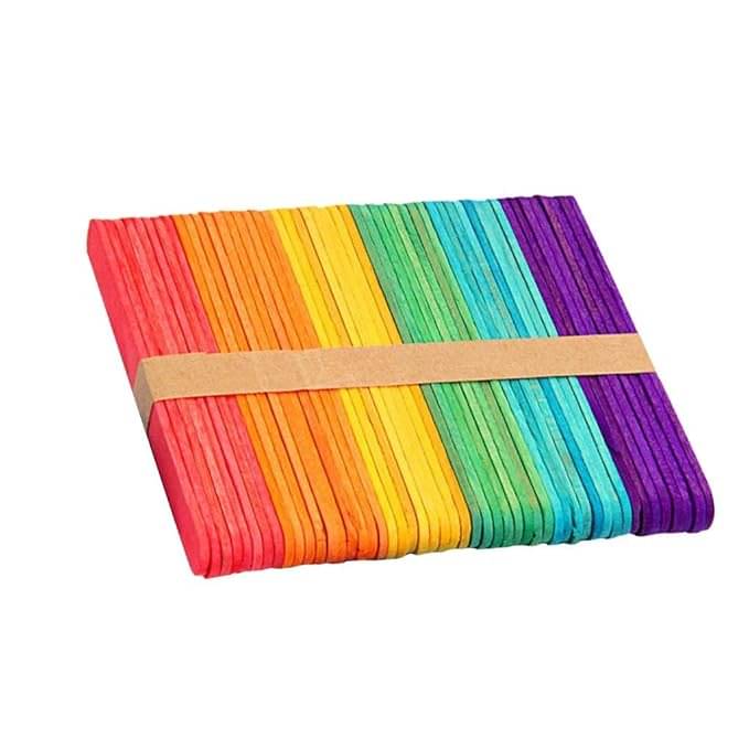     			ECLET 50 Colour Wooden Craft Stick Premium Natural Wooden Piece Ice Cream Sticks(A)