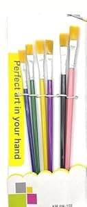     			ECLET 6 Pcs Different Size Paint Brush Set (Flat) E