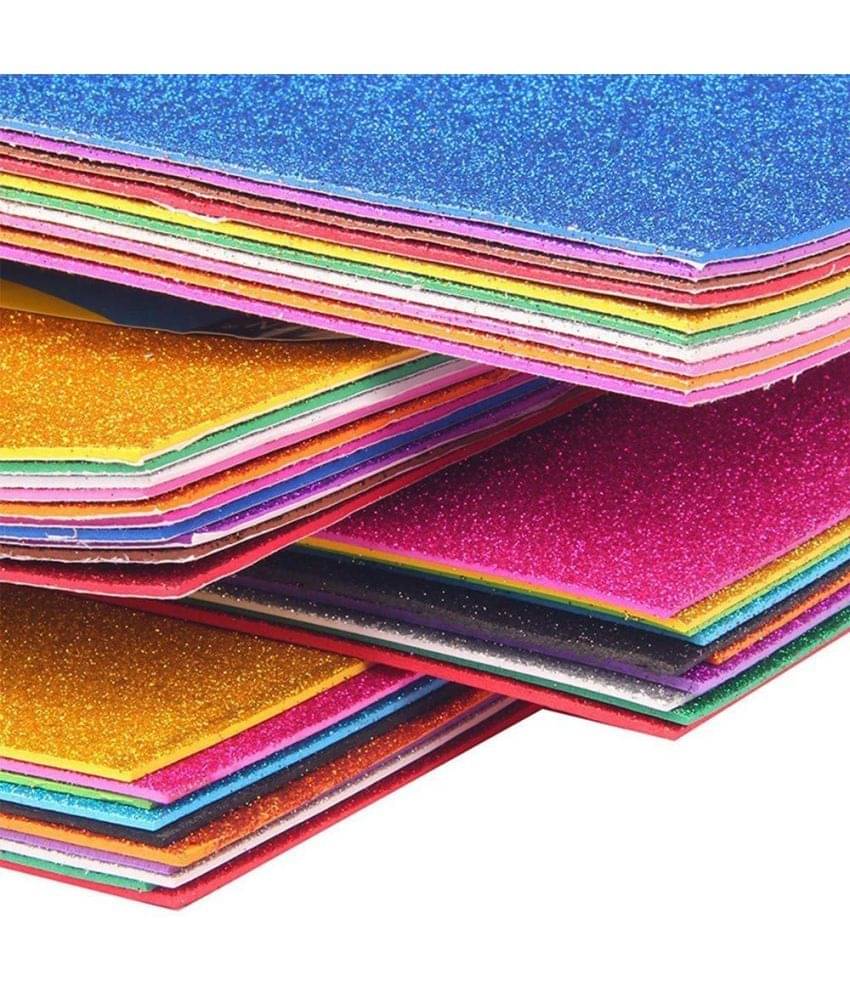 Eclet A4 Glitter Foam Sheet Sparkles (self Adhesive) 2 mm Thick 10 Different Color, for Art & Craft Eclet A4 Glitter Foam Sheet Sparkles (self Adhesive) 2 mm Thick 10 Different Color, for Art & Craft