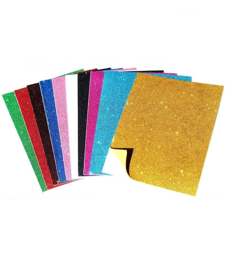 ECLET A4 Glitter Foam Sheet Sparkles (Non Adhesive) 2 mm Thick 10 Different Color, for Art & Craft ECLET A4 Glitter Foam Sheet Sparkles (Non Adhesive) 2 mm Thick 10 Different Color, for Art & Craft