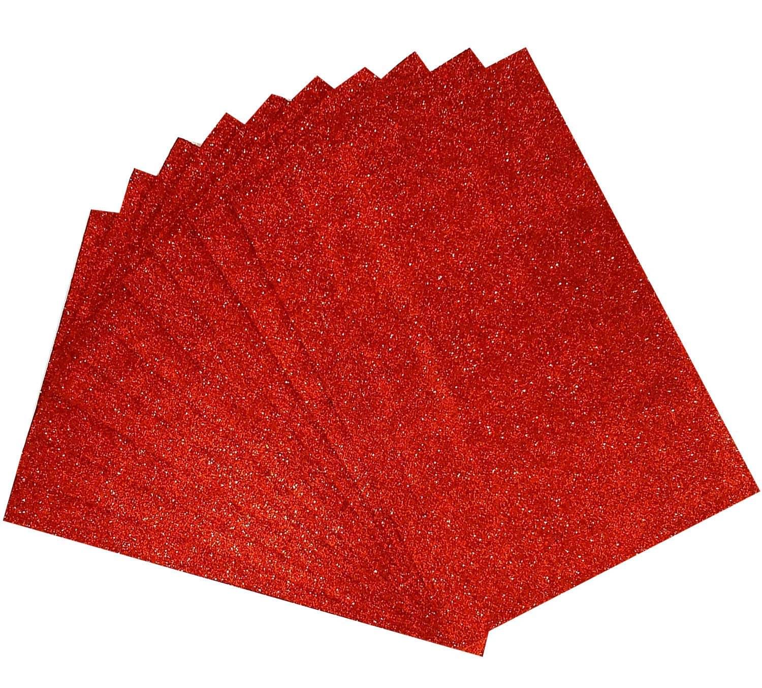 ECLET 10 A4 Glitter Foam Sheet Sparkles Red Color, for Art & Craft, Decoration, Gift Wrapping, Scrapbooking, Craft Project, Etc ECLET 10 A4 Glitter Foam Sheet Sparkles Red Color, for Art & Craft, Decoration, Gift Wrapping, Scrapbooking, Craft Project, Etc