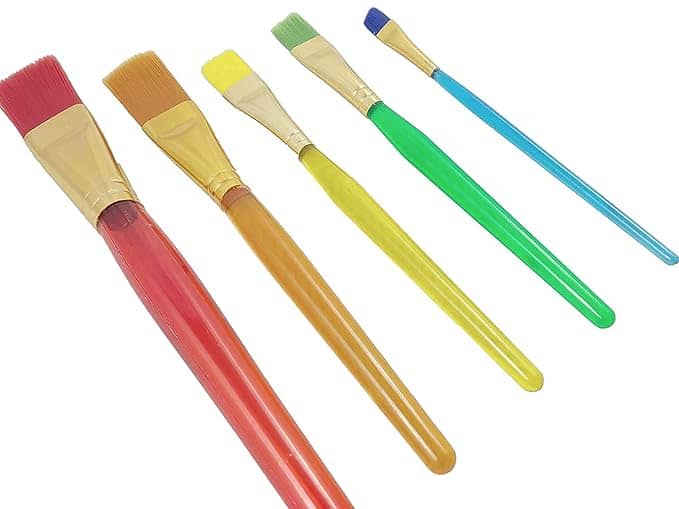 ECLET Art Set of 6 Different Sizes Synthetic Flat Paint Brush for Oil, Acrylic Paintings – Painting Art Accessories